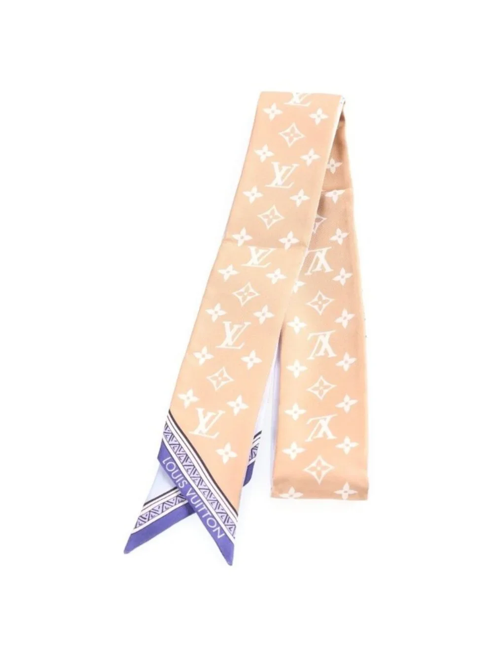 Louis Vuitton LV Eclipse Bandeau Scarf Monogram Silk Blue Beige
